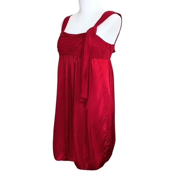 Vintage Y2K BCBG Maxazria Red Cocktail Party Silk Mini Dress XS Going Out Grad - Picture 4 of 9